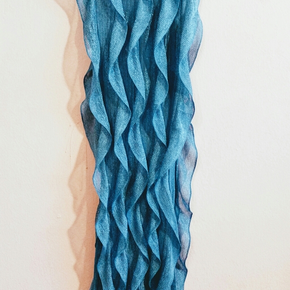 Turquoise Ruffled Scarf - Picture 7 of 8